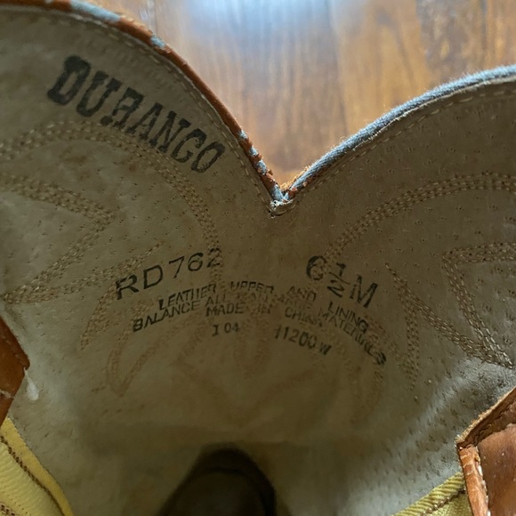 DURANGO WOMEN’S Sz 6.5 M BROWN LEATHER WESTERN COWBOY BOOTS RD-762 - Picture 6 of 8